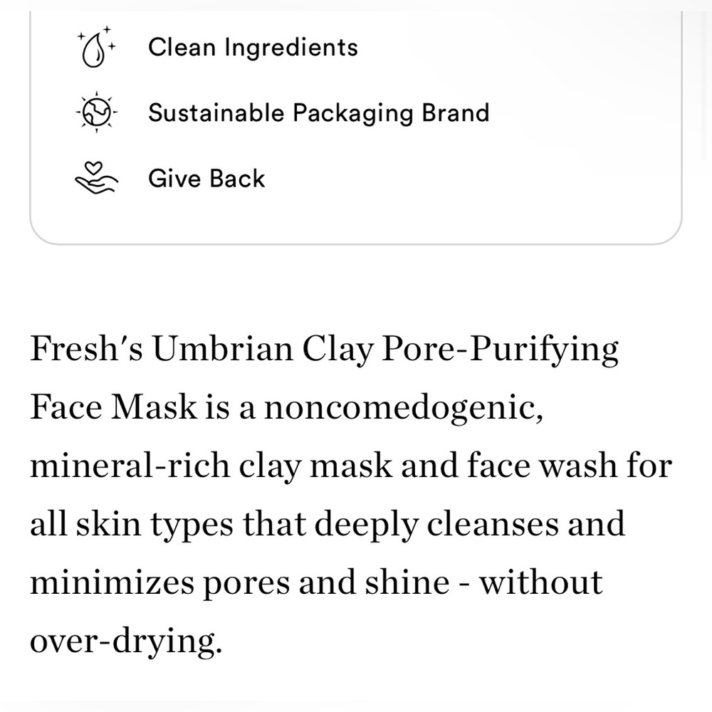 Fresh - Umbrian Clay Purifying Mask | New/Sealed 1 oz / 30 mL - 3 Ways To Use! - Picture 12 of 12